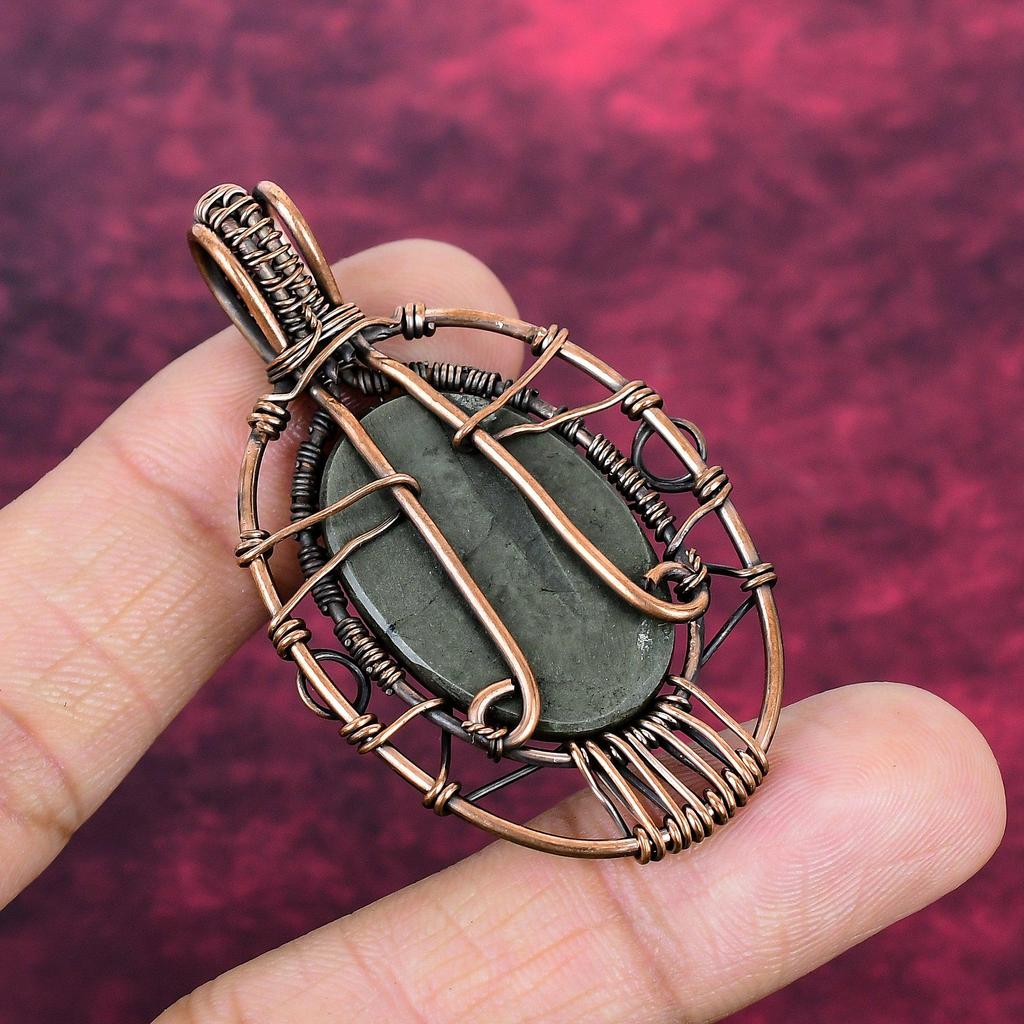 Tree Of Life Pyrite Pendant Copper Wire Wrapped Pendant Natural Gemstone Jewelry