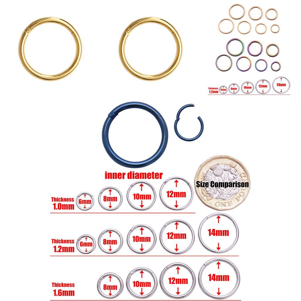 Stunning Steel Nose Ring Septum Clicker With Seamless Appearance And Anti-allergy