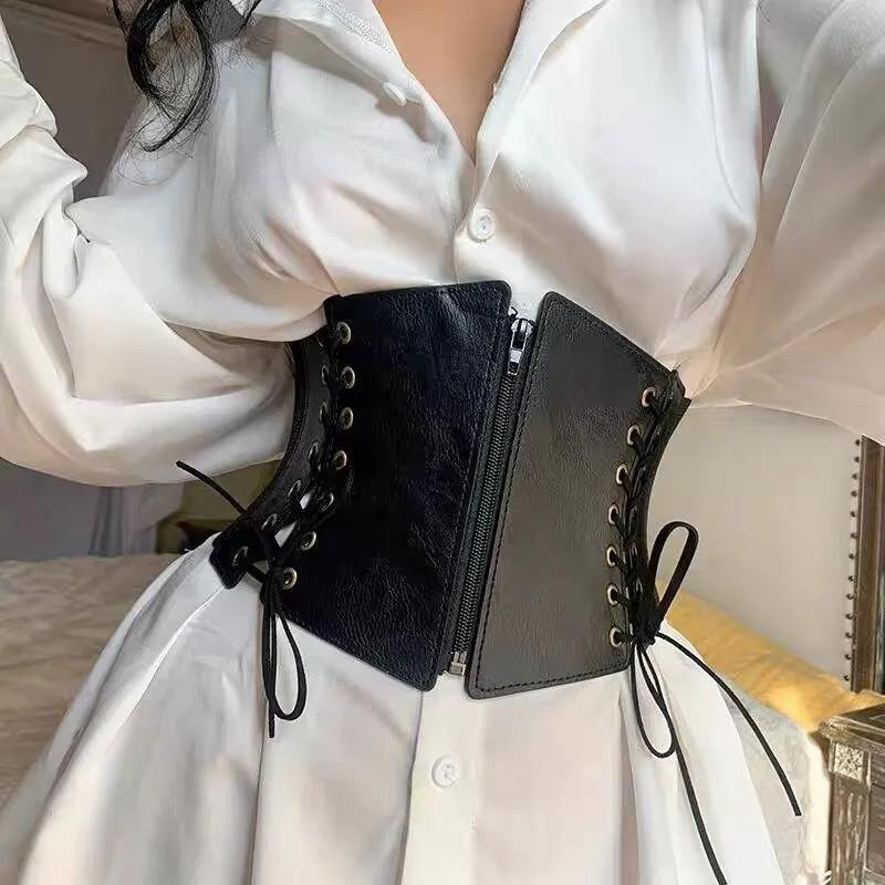 Outerwear Punk Style Retro Elastic Super Wide Waist Belt Women's Decorative Shirt Dress Coat Waist Belt Women