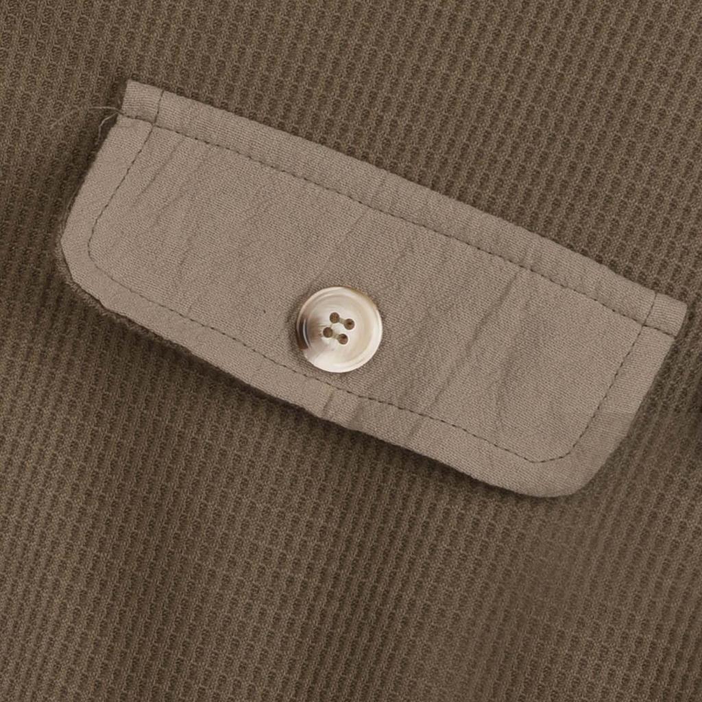 Autumn Women's Asymmetrical Shirt Jacket, Notched Lapel & Patch Pocket Design Casual Oversized Blouse for Daily Streetwear