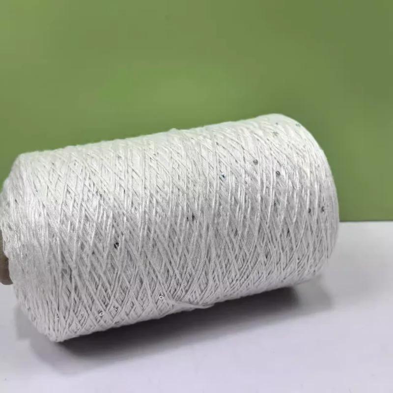 Glitter Mulberry Silk Cotton Thread 500g/Roll Glitter Bead Silk Lace Thread Soft Silky Spring/summer DIY Hand-woven Thread