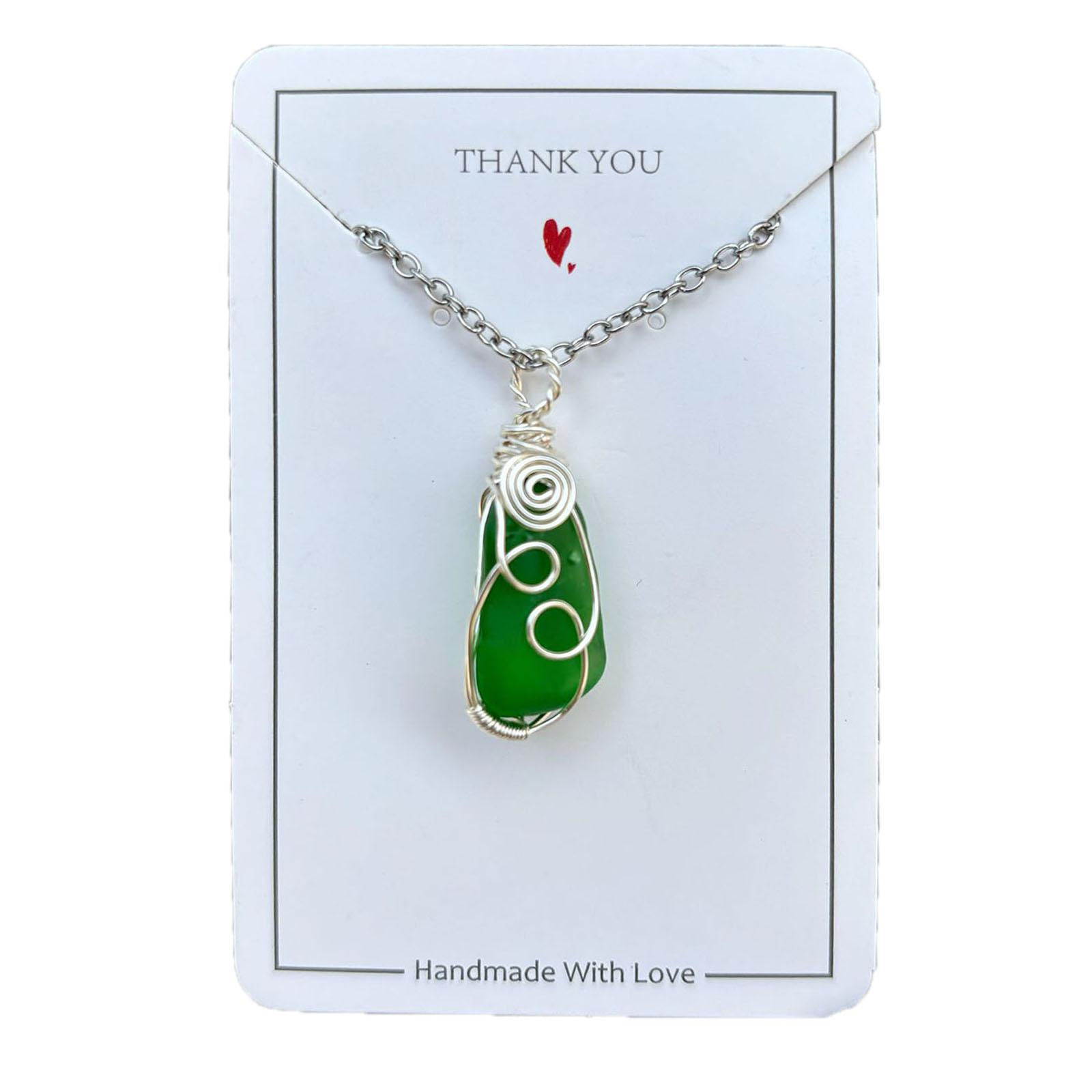 

Ожерелье с подвеской в виде морской стеклянной проволоки в стиле «Океан», регулируемая длина, цепочка на ключицу, ювелирные изделия для женщин и девочек 10