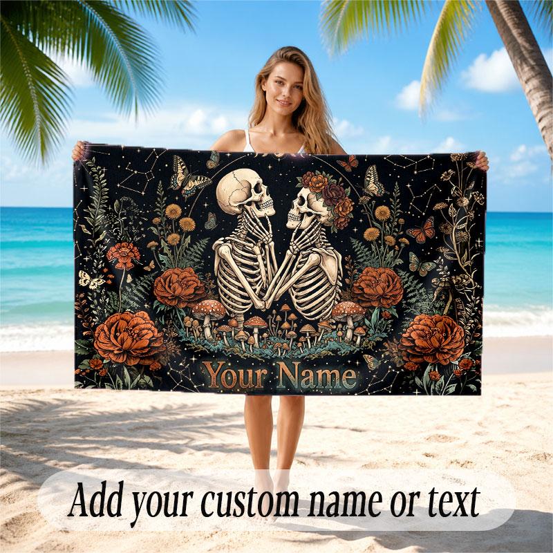 Space Cosmic Theme Beach Towel Personalized Custom Name & Text Soft Quick Dry Beach Towel for Swimming Travel
