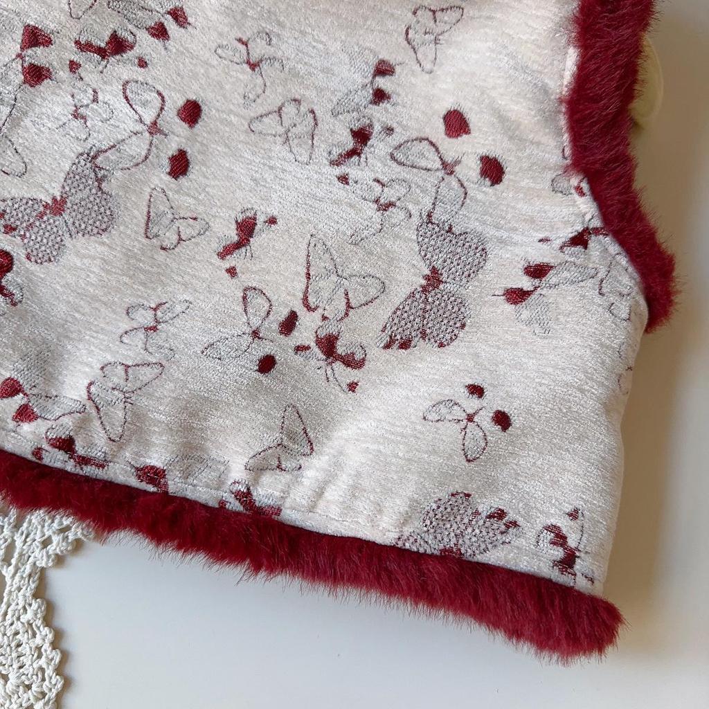 New Winter Arrival: Baby Girls' Chinese Style Fleece-Lined Vest & Long Pants Set - AWB138.