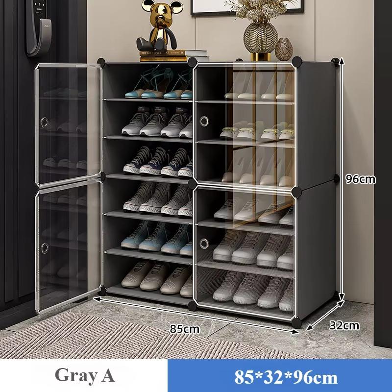 Shoe Rack Dustproof Stackable Shoe Shelf Multilayer Detachable Big Capacity Storage Racks Transparent Entrance Storage Shelves