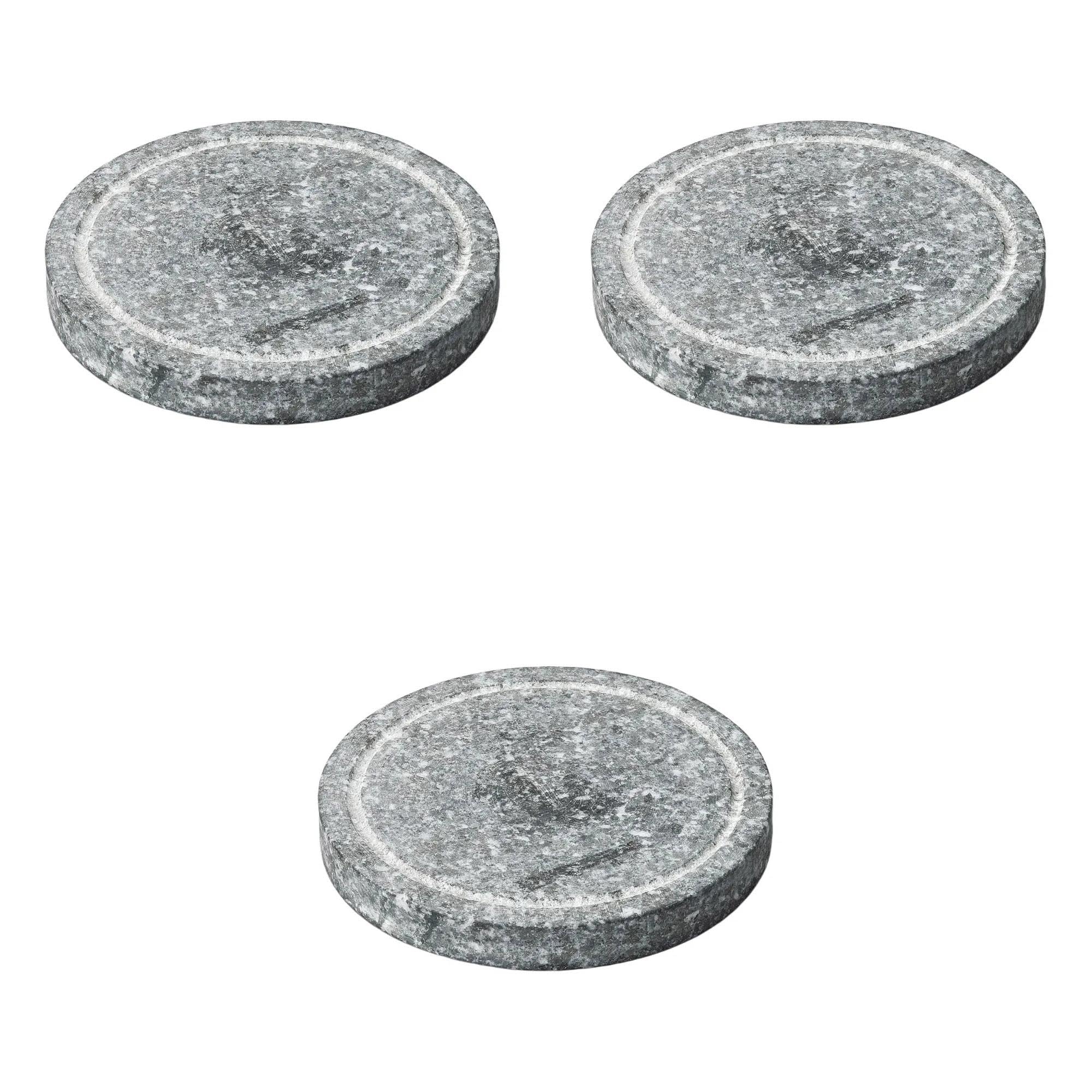 

Набор из 3 круглых стейковых камней 14 см для прямого гриля, сделано в Сетомонохонпо [14×2,5 см] камни, огонь, Корея,