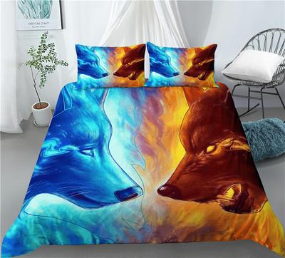 Zuhause Wohnen Luxus 3D Wolf Druck 2/3-teilig Bequemer Bettbezug Kissenbezug Bettwäschesets Queen und King EU/US/AU Größe
