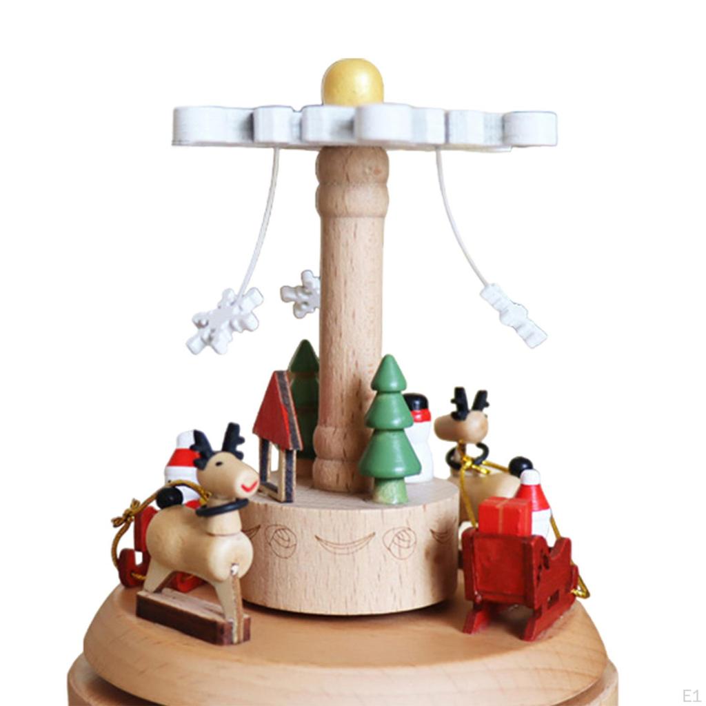 Caja de música navideña con función giratoria para la familia y los niños