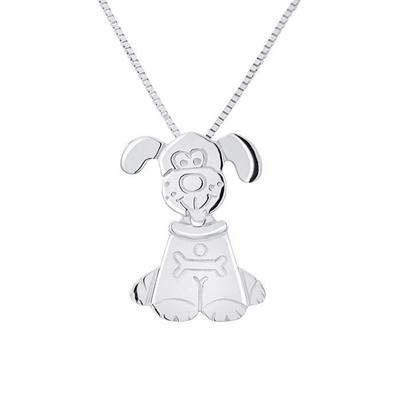 Çocuk kolye ucu - LÉA &; ARTHUR - 'KÖPEK' motifi - 925 gümüş - Rodyum kaplama - Karışık