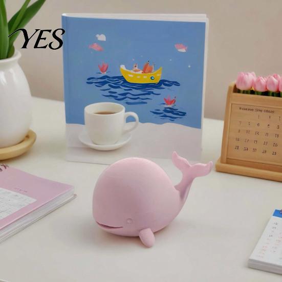 Cute Mini Whale Statue Figurine, 3D Printed Ornament Desktop Figurine Decoration, for Office Home Desk Tiny