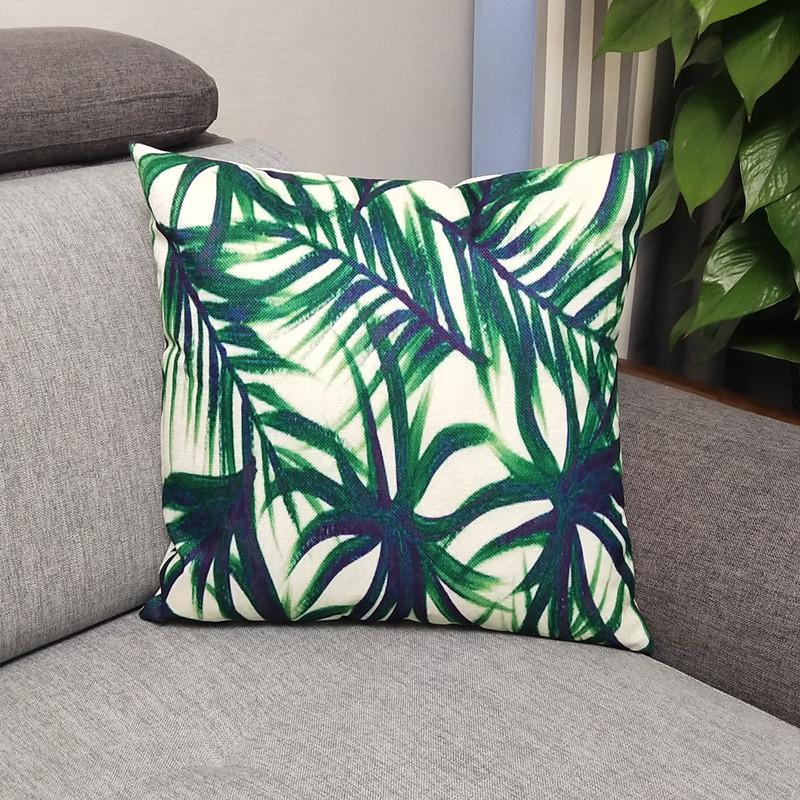 Nordic Simple Green Plant Pillow Cushion Office Sofa Pillow Pastoral Flowers and Plants Ins Style
