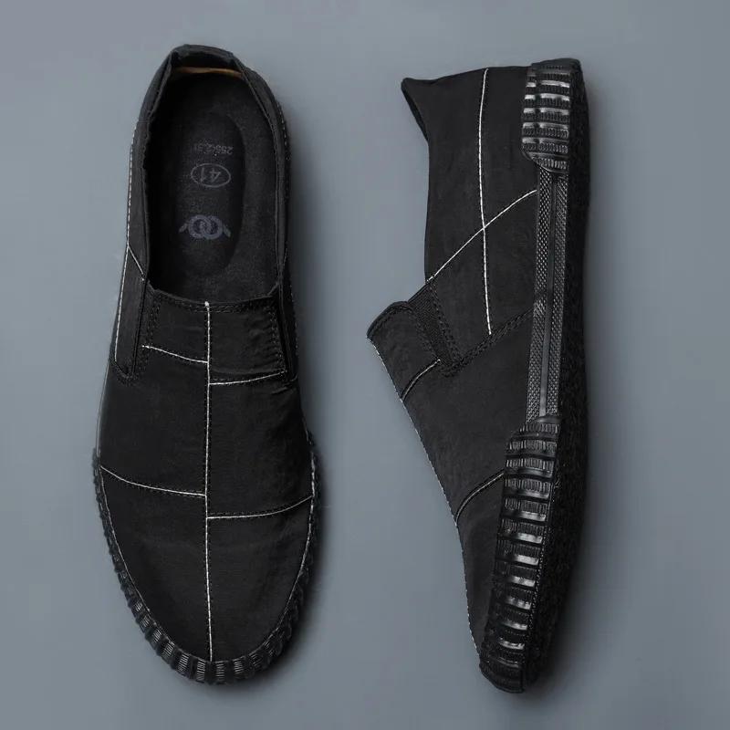 Fashion Men's Canvas Sneakers Shoes 2024 Spring Male Tide Slip on Driving Loafers Ventilation Light Vulcanize Flats Botas Hombre