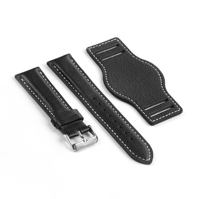 

Cowhide Watch Strap Bracelet Vintage Genuine Leather 18mm 20mm 22mm Watchband Women Men Fashion Watch Band Belt with Pin Buckle 18mm чорний