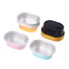 10Pcs Aluminum Foil Cupcake Cups Non-Stick Foil Baking Cups Small Oval Ramekin Pudding Dessert Cups Wedding Party Supplies