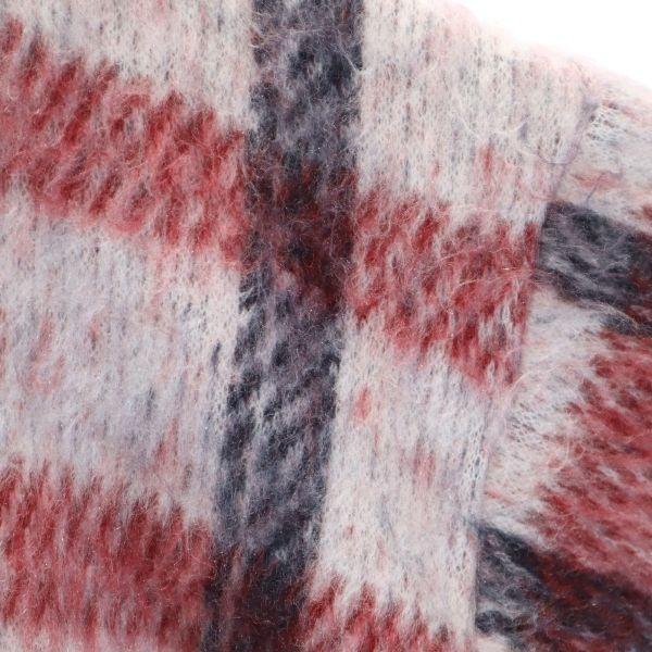 Unused VAST222 17AW Made In Japan Wool Blend Grid Pattern Long Sleeve Shaggy Knit Men's Used