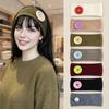 Wide Band Knit Headband Colorful Button Hair Wrap Durable Warm Hair Band Outdoor