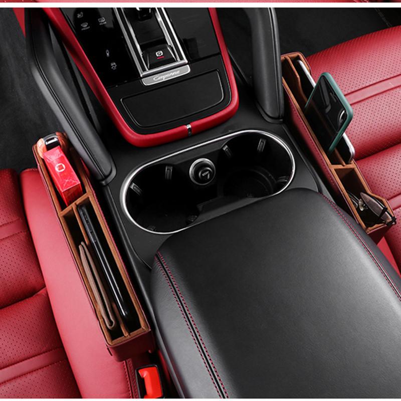 Car Seat Gap Storage Box Bag Organizer Case Slit filler Holder For Porsche Macan Cayenne Panamera 718 911 Interior Accessories