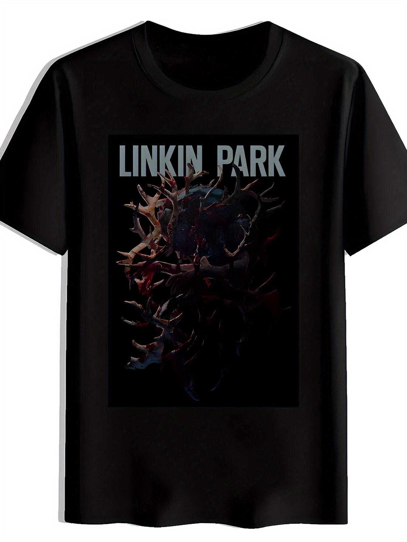 Black  Linkin Park  Graphic T-shirt - Casual Crew Neck S