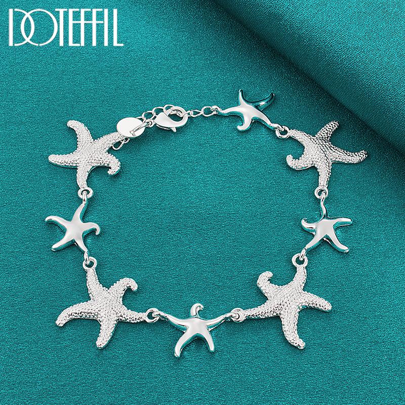 Charmantes Seestern-Armband, Geburtstagsgeschenk, Silber, Modeschmuck