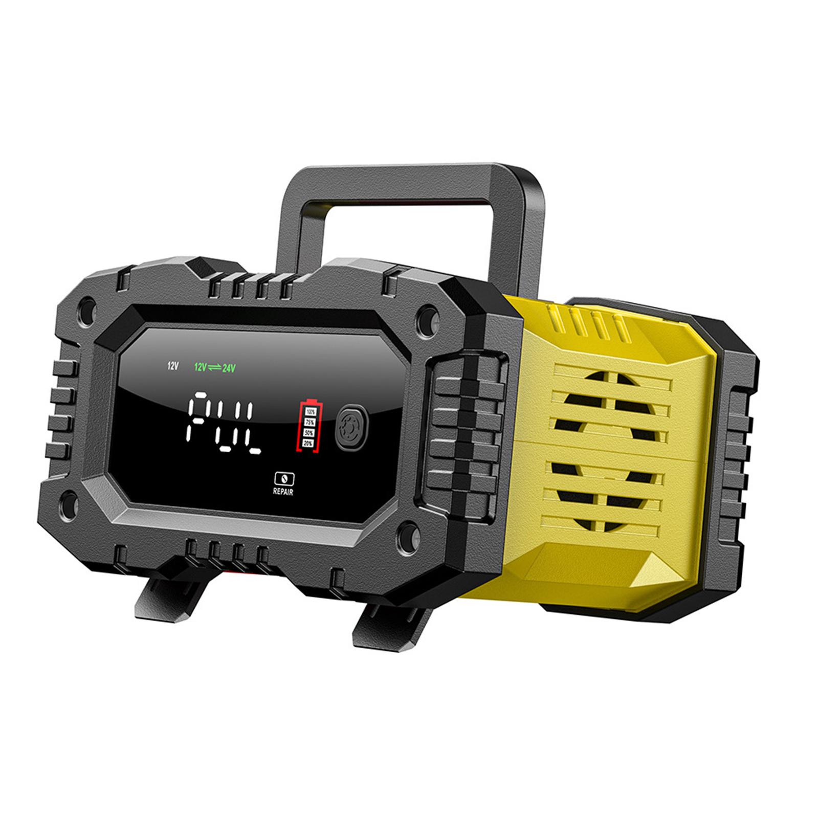 

10A5A Автомобильное зарядное устройство для мотоцикла 12V24V Интеллектуальное зарядное устройство LiFePO4 Кислотный портативный аккумулятор US Plug жёлтый