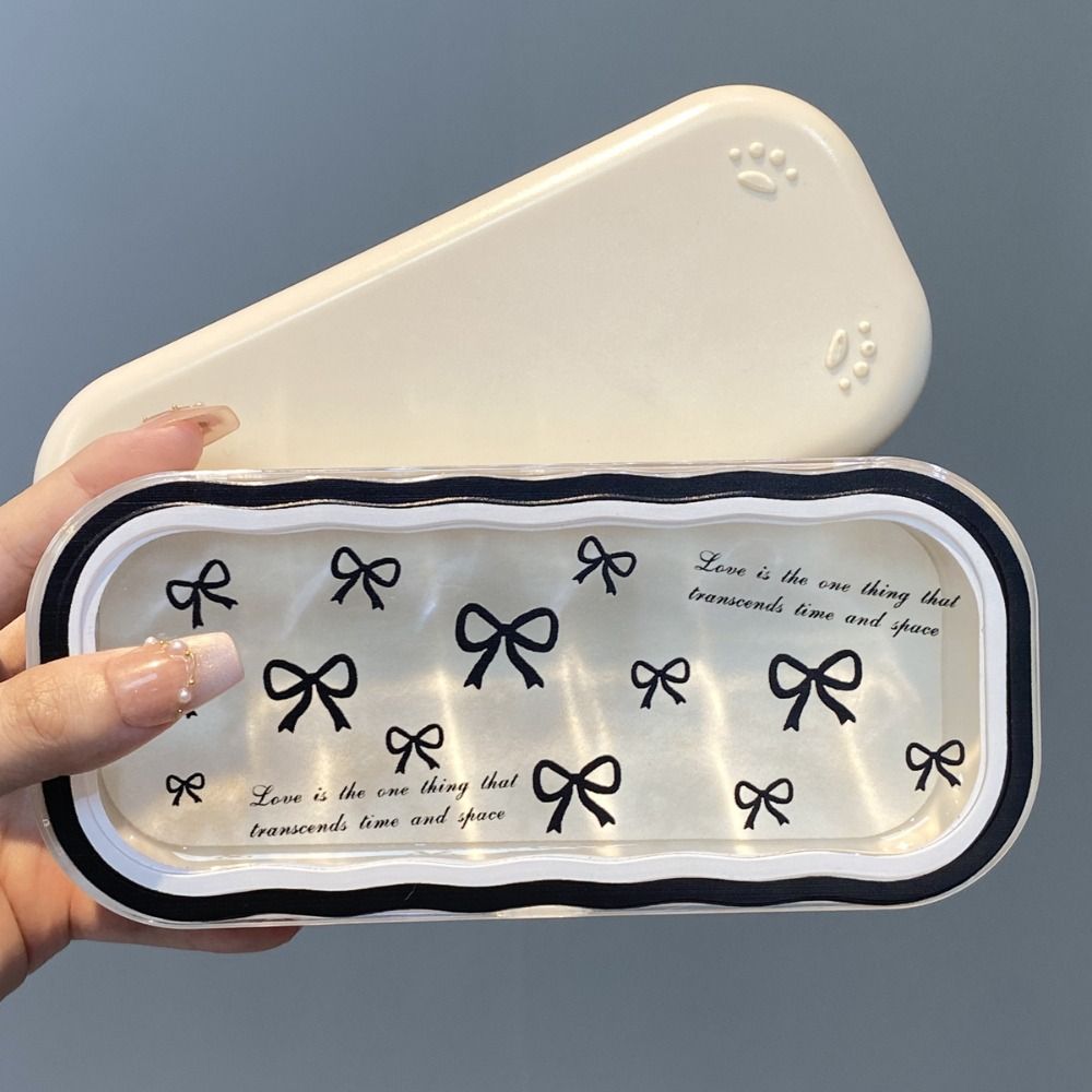 Plastic Bowknot Glasses Case Butterfly Flower Transparent Sunglasses Storage Box Visible Portable Glasses Protective Case