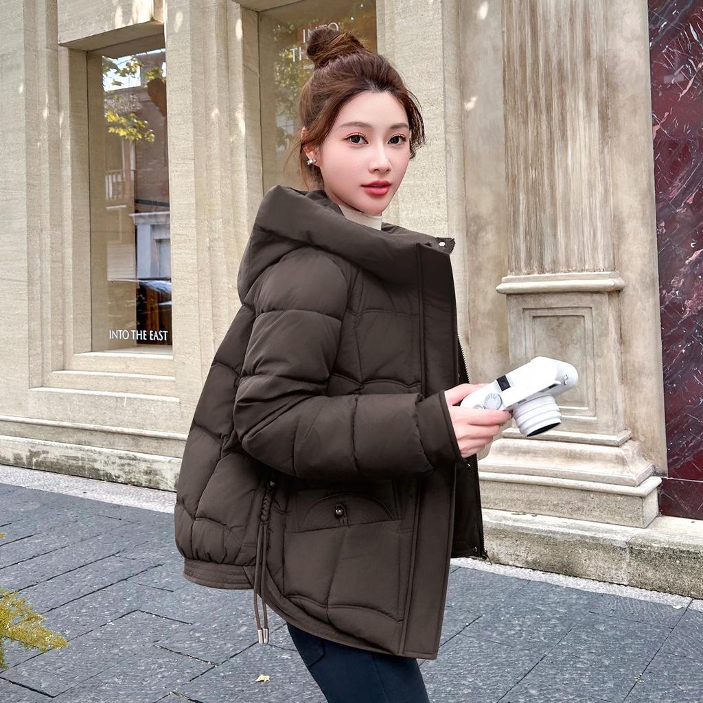 Neue Winter Baumwollwattierte Jacke für Damen, Mit Kapuze, Vielseitig, Modische und Einfache Baumwolljacke, Lockere Baumwolljacke im Koreanischen Stil