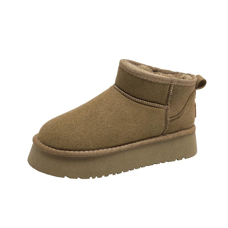 

Muffin fashion platform snow boots women s winter new short tube heightening cotton shoes velvet bread shoes 40