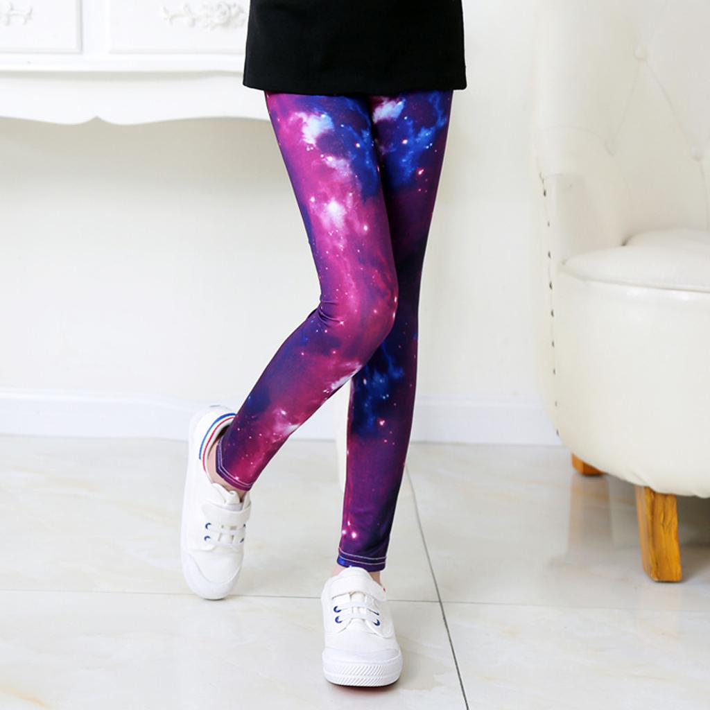 3PC Creative Girls Leggings Trousers Print Flowers Gymnastics Clothing Trousers