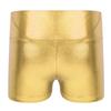 Girls Metallic Shiny High Waist Dance Shorts Bottoms Activewear Sports