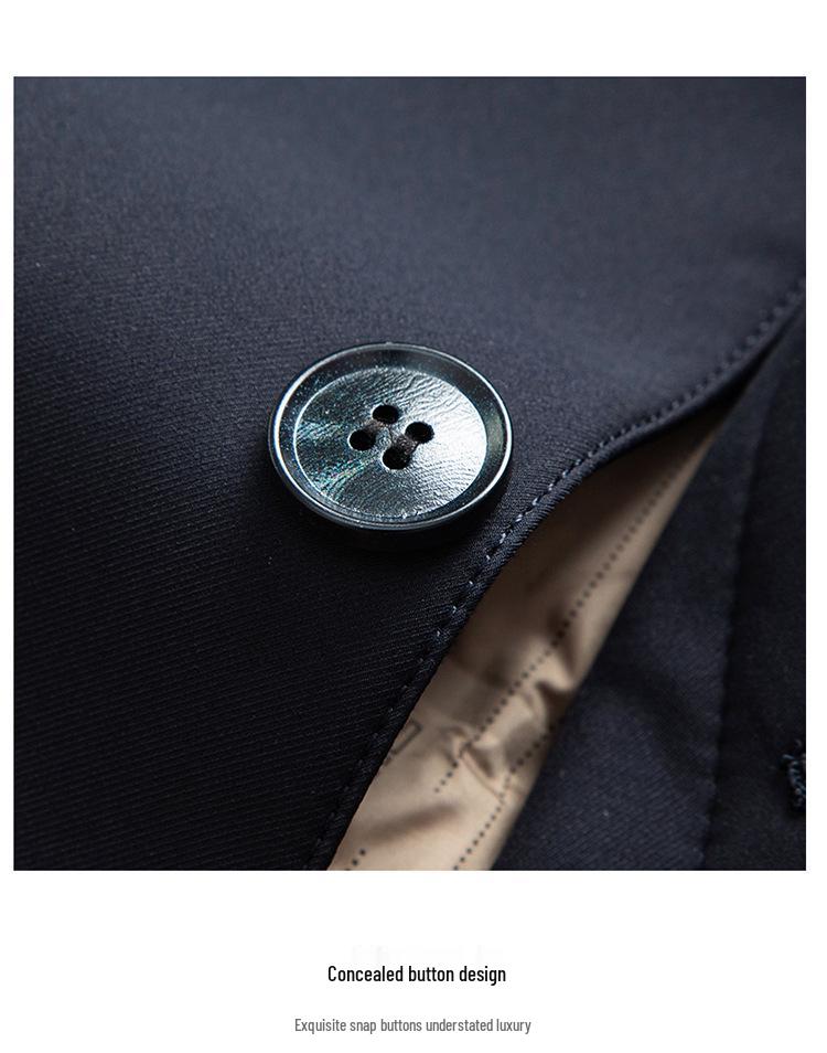 Plus Size Men's Trendy Winter Down Jacket - Thickened Business Mid-Length Coat for Middle-Aged and Elderly Dads