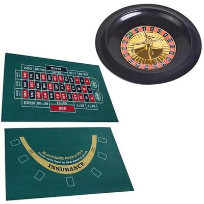 Aurenne Casino Roulette, Large Reversible Blackjack, Playing Cards, Roulette Wheel, 90x60cm Game Mat
