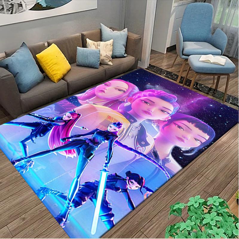 1pc Kpop Demon Hunters Rug, Comfortable Printed Home Area Carpet, Cozy Office Chair Rug