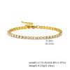 Vintage Stainless Steel Chain Cubic Zircon Bracelet, Delicate 18K Gold Plated Open Bangle, Fashion Waterproof Jewelry for Women