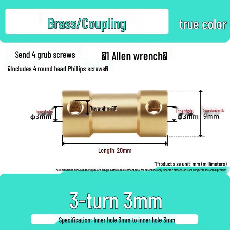 Brass Shaft Coupling Connector for Transmission (2-5mm)