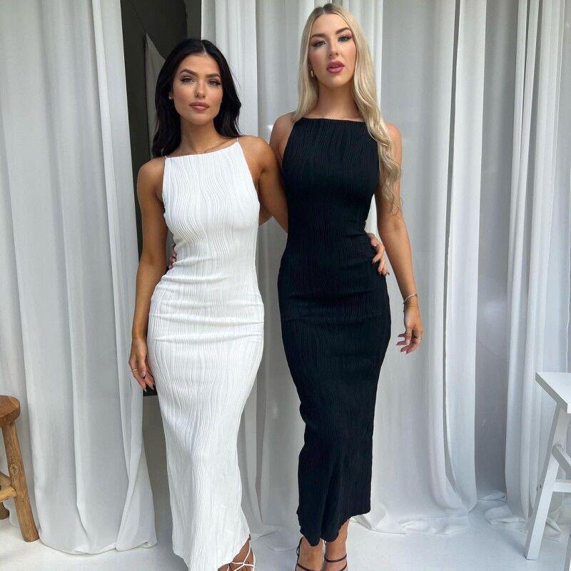 

Women s Fashion Spaghetti Strap Sleeveless Long Dress - Slimming & Stylish Small
