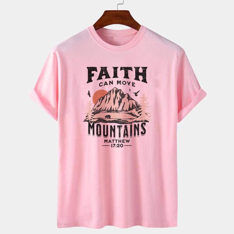Matthew 1720 Bible Verse Graphic Tees Women Vintage Boho Religious Christian TShirts Retro Aesthetic Jesus Tshirts Faith Tops