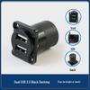 Type-D USB Wall Socket Mount: Dual Port Solderless Pass-through Adapter