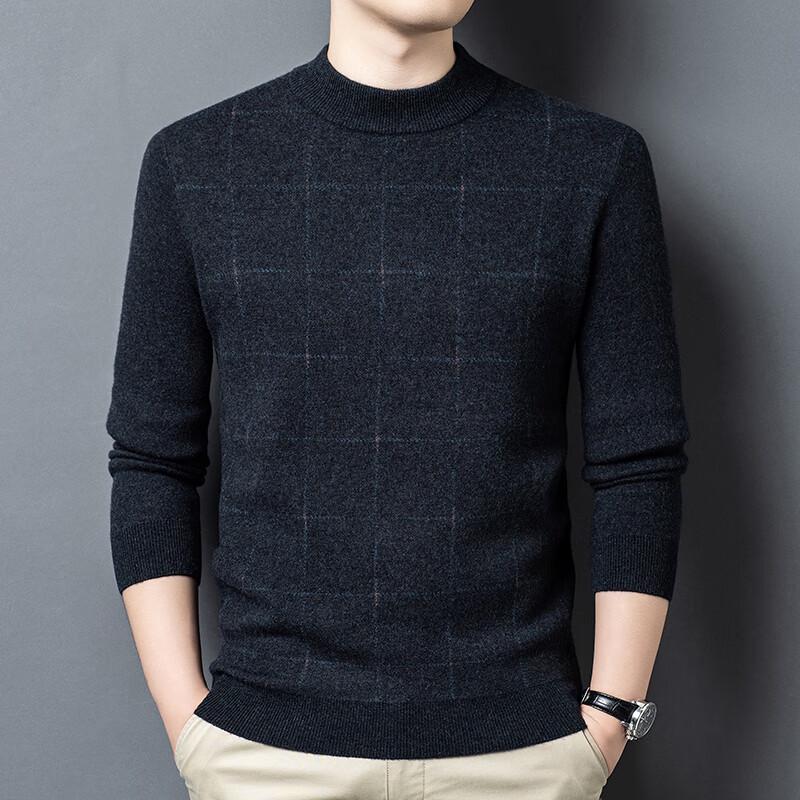 Firstview Men's Thickened 98% Wool Round Neck Pullover