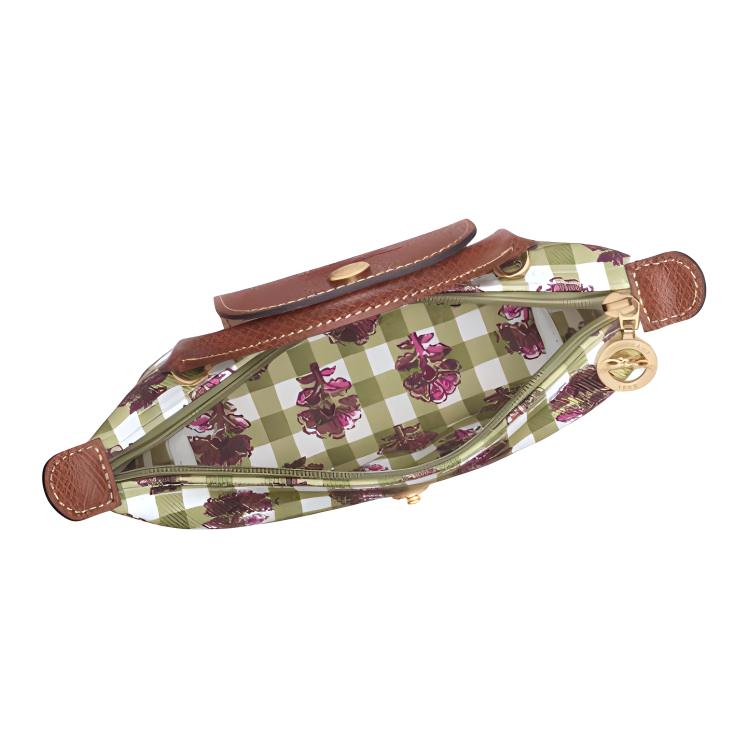 Longchamp Le Pliage Collection Classic Plaid Pattern Canvas Dumpling Bag Mini Women Shoulder Bag Artichoke-Green 34205HGGM04