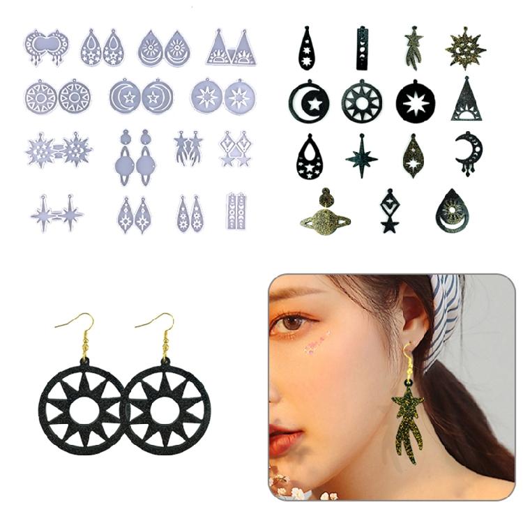 Earring Mold Hanging Pendant Astronomical Element Moon Star Mirror Silicone Mold
