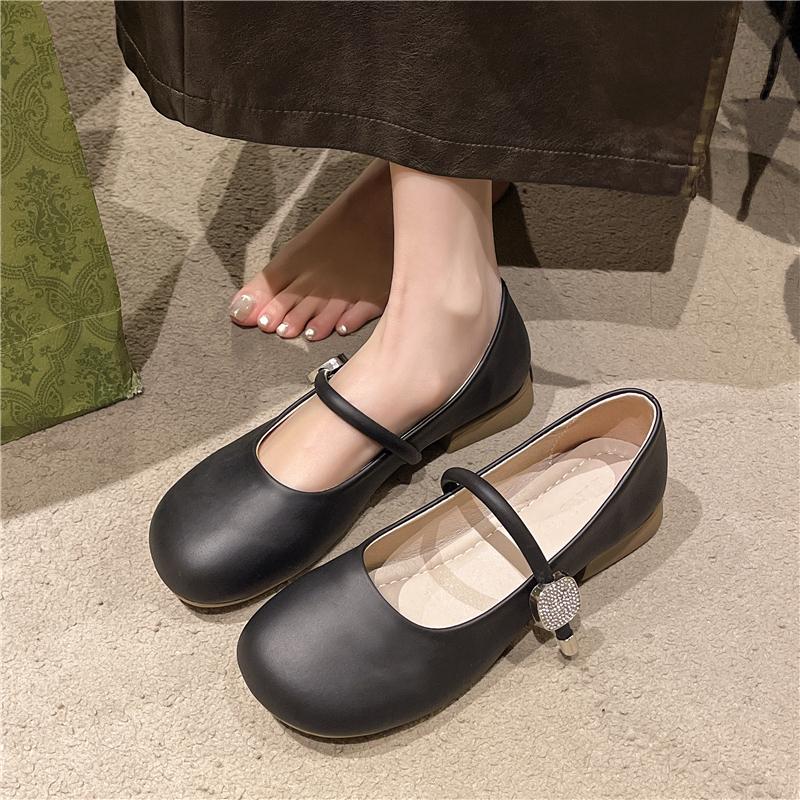 Women Mary Jane Shoes Fashion Casual Low Heel Flats Sizes 35-40 for Office Commuting Walking Travel Dress and Everyday Wear