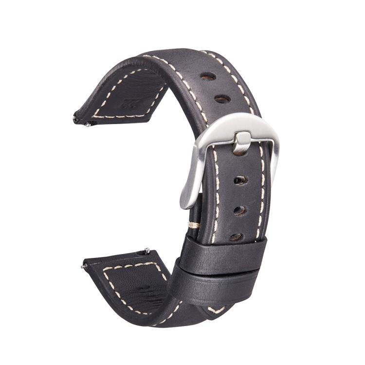 

Quick Release Watch Band Crazy Horse Leather Retro Watch Band For Samsung Huawei,Size: 22mm (Black Silver Buckle) 22mm (Black Silver Buckle)