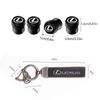 BJYL6 Interior Stickers Car Tire Wheel Valve Caps Cover Suede Car Key Chain Ring Keychain For Lexus RX330 IS250 Ct200h ES300h RX350 IS