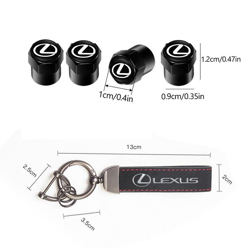 BJYL6 Interior Stickers Car Tire Wheel Valve Caps Cover Suede Car Key Chain Ring Keychain For Lexus RX330 IS250 Ct200h ES300h RX350 IS