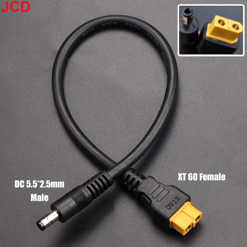 JCD 1pcs 10A Ultra-soft XT60 Plug Male Female Connector to DC 5525/DC5521 Power Cable for Fly Multirotor Field Repairs Apply