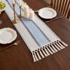 Multi-functional Hand-Knotted Tassel Hollow Out Table Runner Rustic Thickened Long Table Runner Vintage Table Cover Party