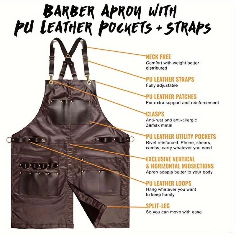 Waterproof Apron Work Clothes Multi-Pocket BBQ Barber Gardening Anti-Fouling Apron