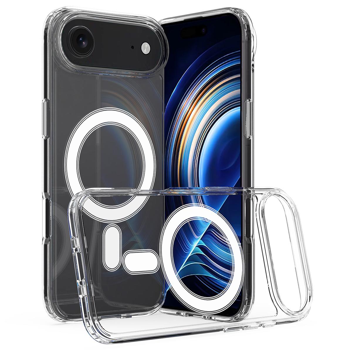 

For iPhone 17 Air Clear Phone Case Compatible with MagSafe TPU+Acrylic Back Cover Clear