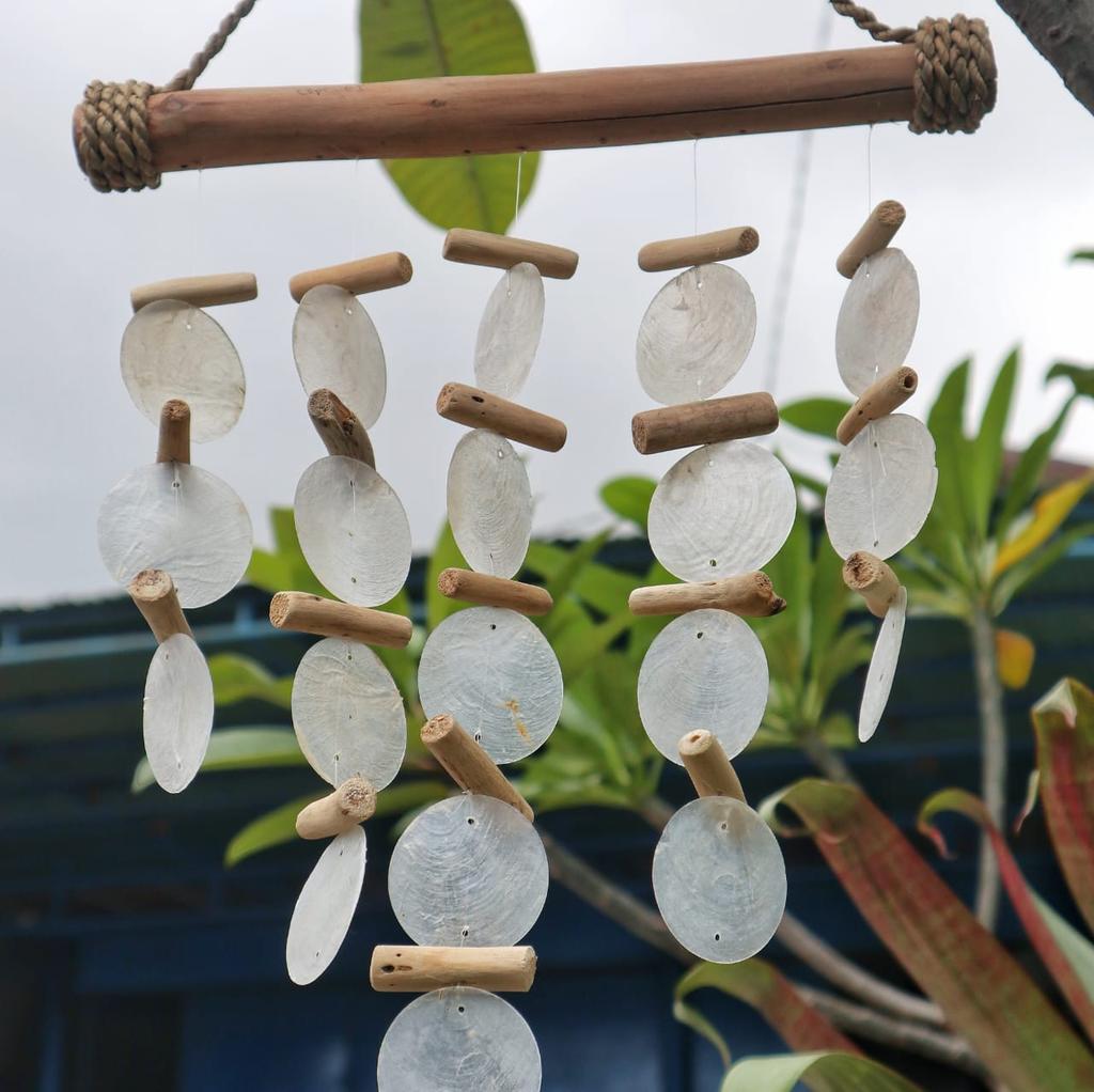 Wind Chimes Driftwood Pearl Effect