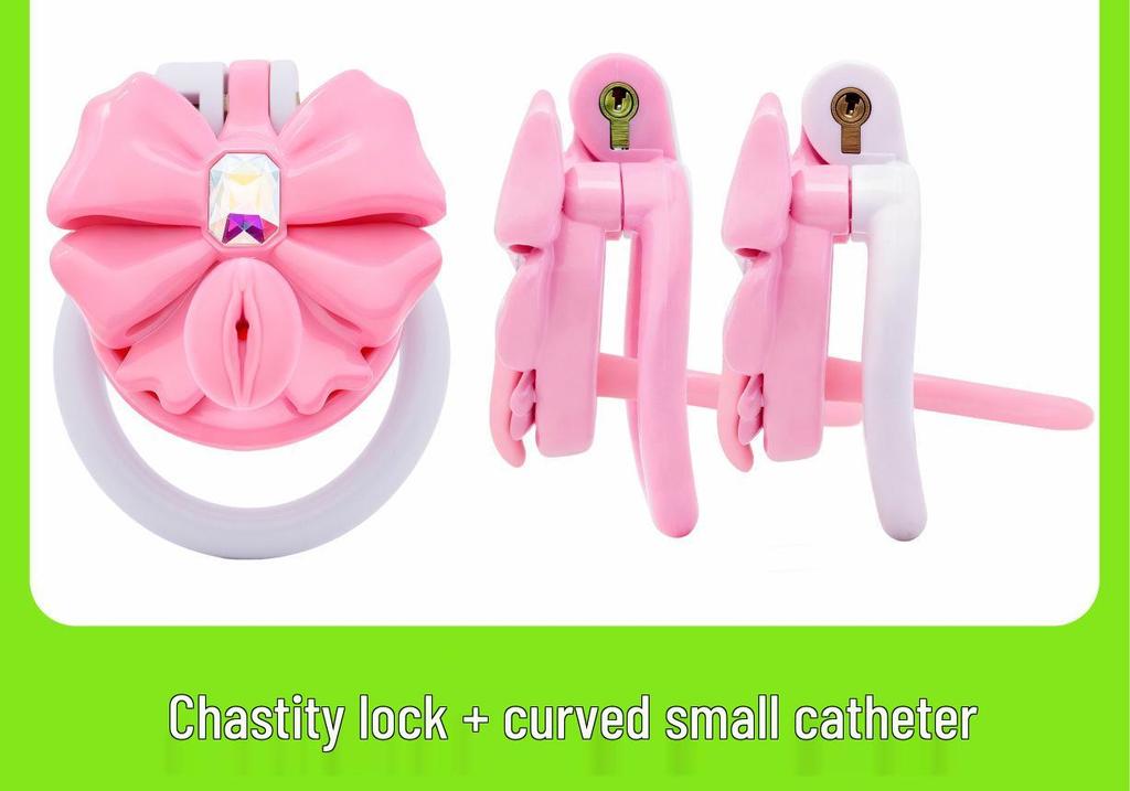 Chrysanthemum Bow Chastity Lock: Male Flat Lock and Restraint for TS Training